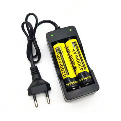 18650 Battery Charger EU Plug 2 Dual Slots Smart Charging Safety Fast Charge For 14500 26650 Li-ion Rechargeable Battery Charger