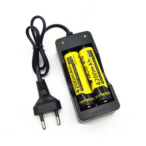 18650 Battery Charger EU Plug 2 Dual Slots Smart Charging Safety Fast Charge For 14500 26650 Li-ion Rechargeable Battery Charger