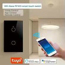 Tuya Smart Life Light Switch WiFi Touch Sensor APP Remote Control No Neutral Wire 110V 220V for Alexa Google Home Ailce