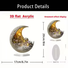 Christmas Xmas Tree Desktop Ornament Moonhouse DIY 2D Decoration Acrylic Merry Christmas Signs Plaque 2026 New Years Party Gifts