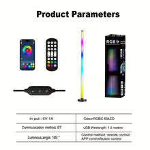 EISSLOLY 2PCS Intelligent RGB Floor Lamp APP Control Music Synchronized Corner Lighting Room decoration Standing Lights